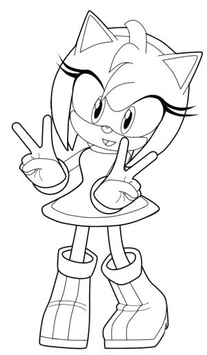 300x515 Amy Coloring Pages Printable Sonic The Hedgehog Coloring Pages