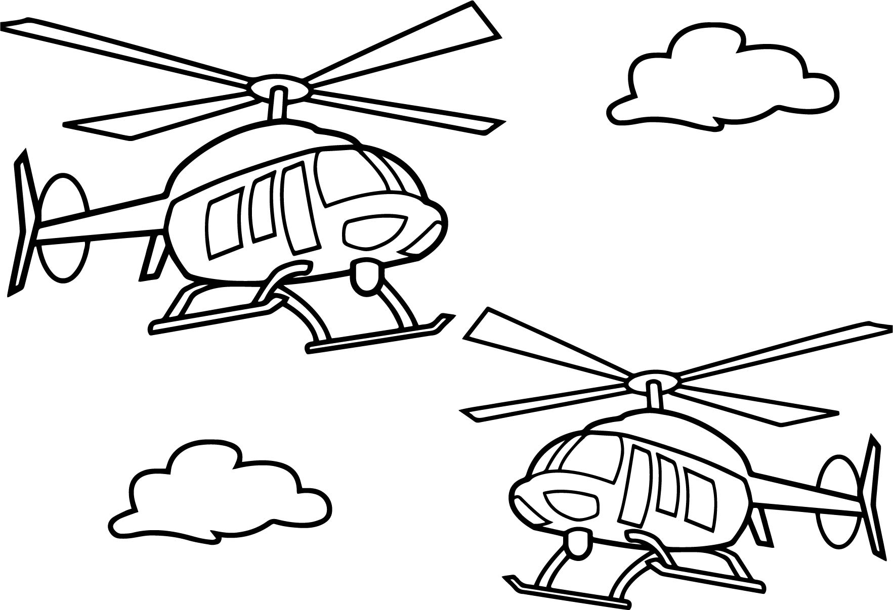 Printable Helicopters With Face Coloring Pages 9