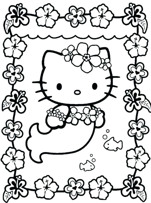 618x830 Hello Kitty Printable Coloring Page Inspiring Pages Print Mermaid