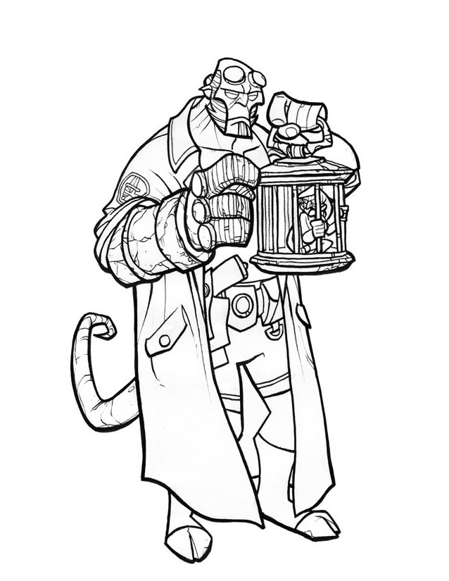 638x825 Hellboy Coloring Pages Hellboy 3 Superheroes Printable Coloring