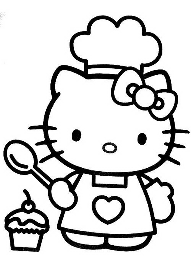 Hello Kitty Cooking Free Coloring Page Hello Kitty, Kids 640x860 Hello Kitty Cooking Free Coloring Page Hello Kitty, Kids