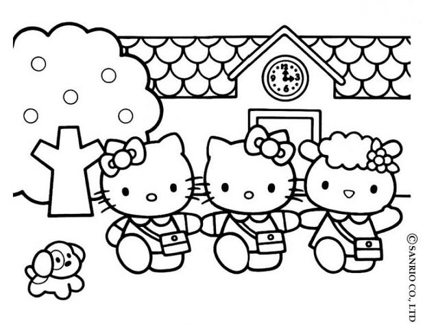 Hello Kitty's House Coloring Pages 620x474 Hello Kitty's House Coloring Pages