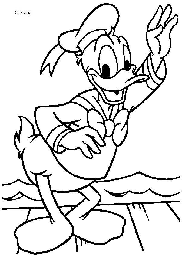 Donald Duck Saying Hello Coloring Pages 601x850 Donald Duck Saying Hello Coloring Pages
