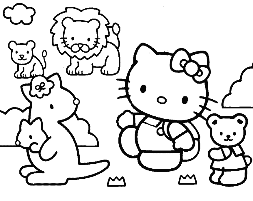 Hello Kitty And Friends Coloring Page 861x684 Hello Kitty And Friends Coloring Page