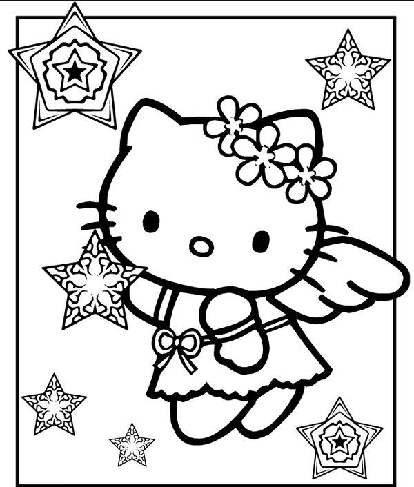 600x706 Hello Kitty Christmas Coloring Pages