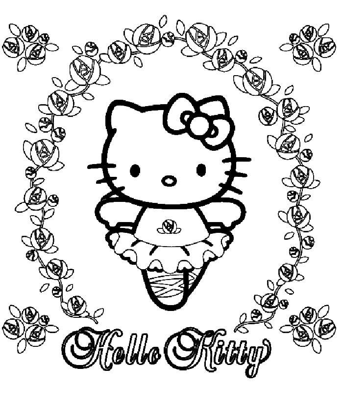 Ballerina Hello Kitty Coloring Page Cute Pages 700x800 Ballerina Hello Kitty Coloring Page Cute Pages