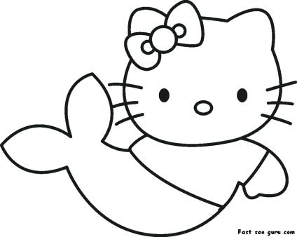 424x338 Hello Kitty Mermaid Coloring Pages Out Hello Kitty Little Mermaid
