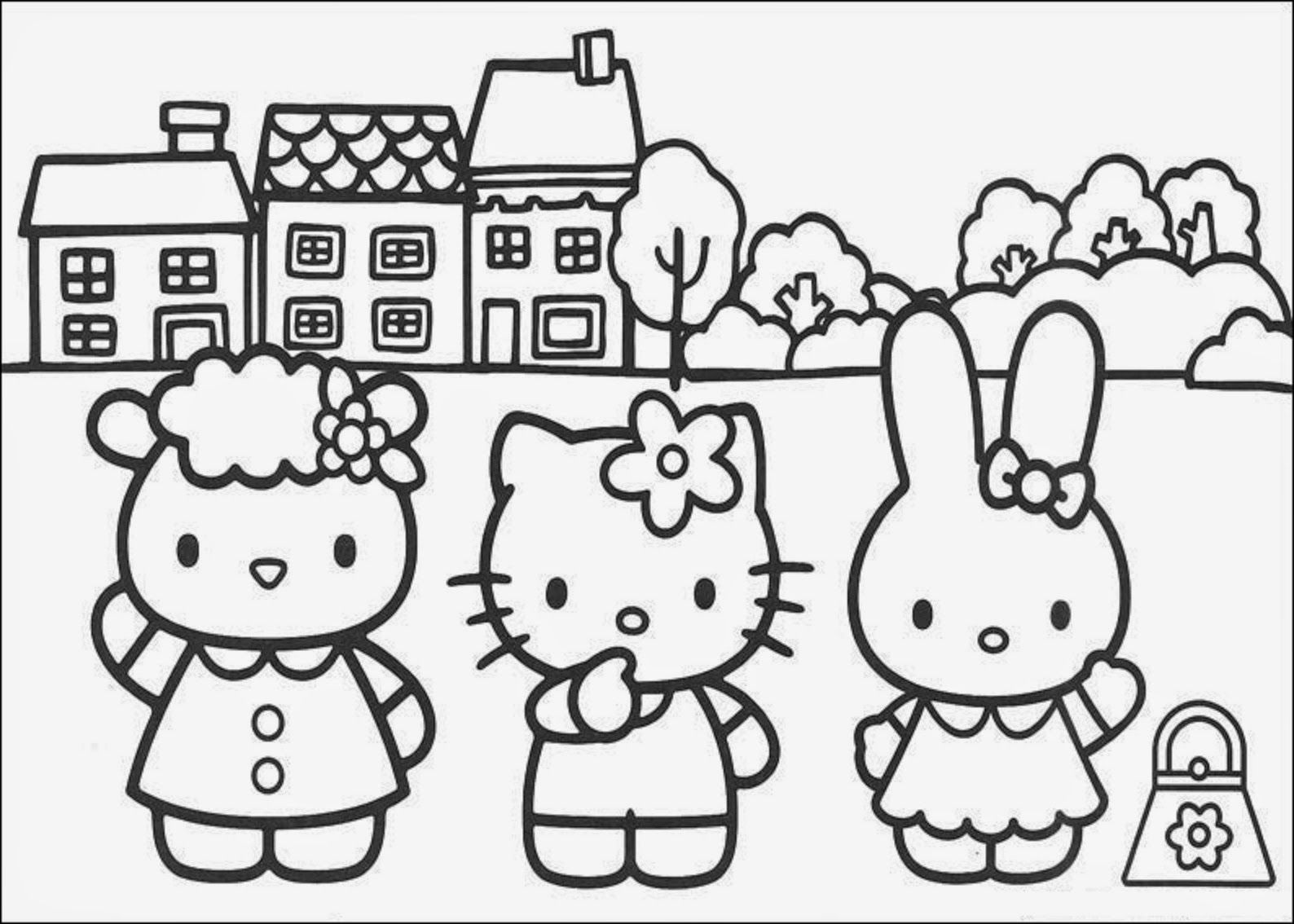 1588x1134 Hello Kitty Black And White Coloring Pages Quiet Book