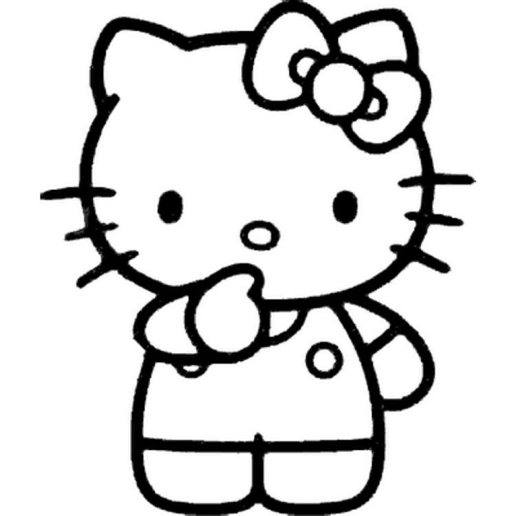 Hello Kitty Cartoon Coloring Pages 750x750 Hello Kitty Cartoon Coloring Pages