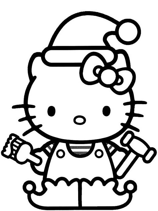 540x719 Hello Kitty Christmas Coloring Page Wallpapers9