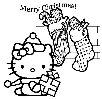 400x386 Christmas Coloring Pages Printable Hello Kitty Christmas