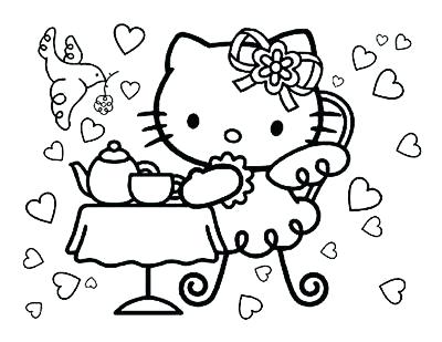 400x309 Kitty Coloring Pages Hello Kitty Coloring Pages Hello Kitty Tea