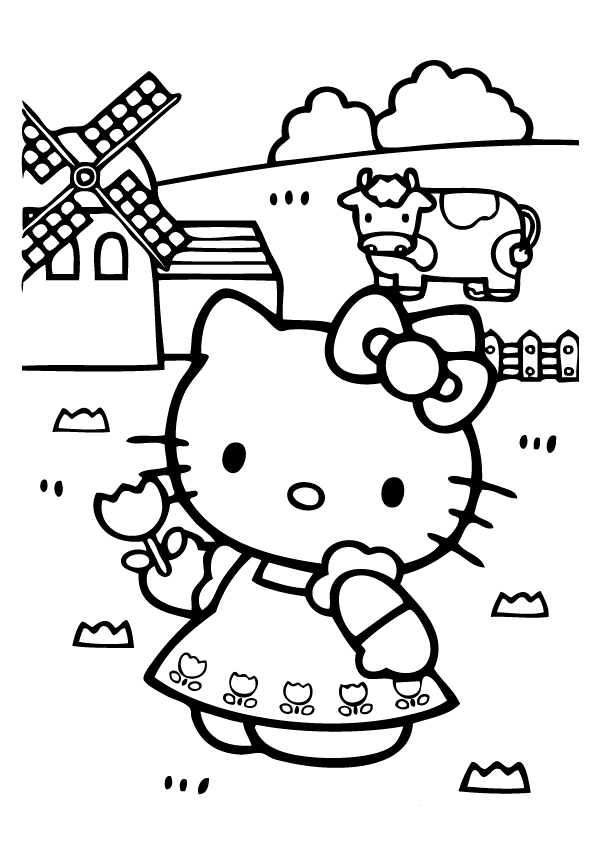 595x842 Free Printable Hello Kitty Coloring Pages For Kids
