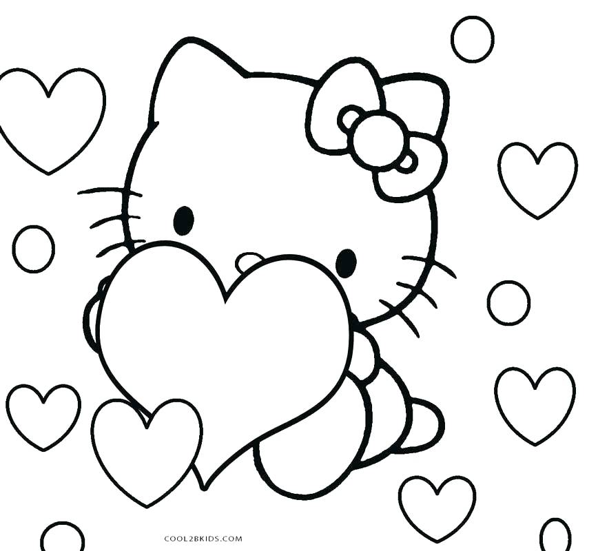 868x800 Hello Kitty Coloring Pages Valentines Day Hello Kitty Coloring