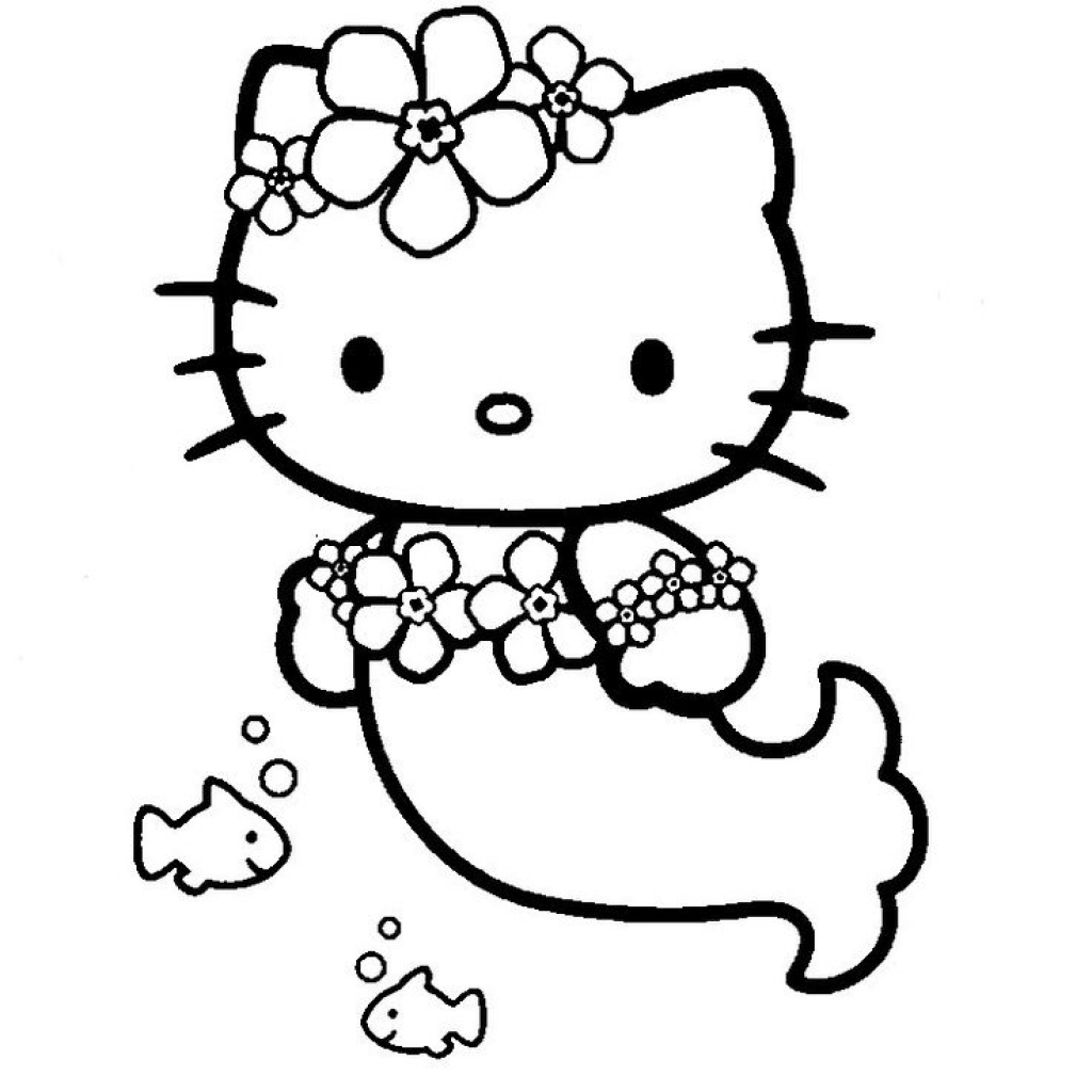 1024x1024 Hello Kitty Mermaid Coloring Pages 12 With Hello Kitty Mermaid
