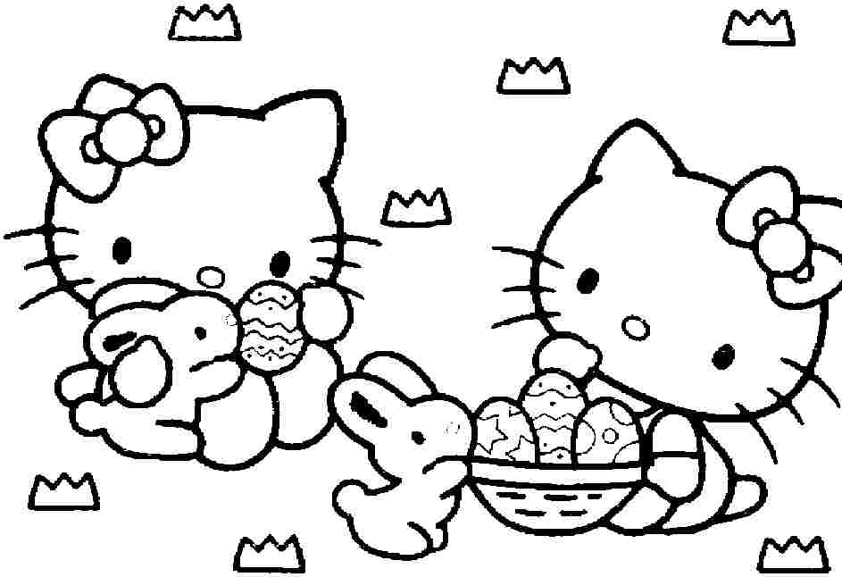 943x646 Hello Kitty Easter Coloring Pages Merry Christmas And Happy New