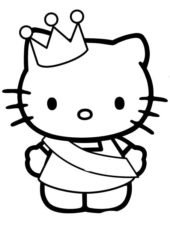 Hello Kitty Wearing A Crown Coloring Page Coloring Sheets 567x772 Hello Kitty Wearing A Crown Coloring Page Coloring Sheets