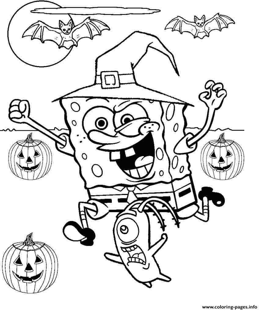 Halloween In Spongebob Coloring Pages 858x1020 Halloween In Spongebob Coloring Pages