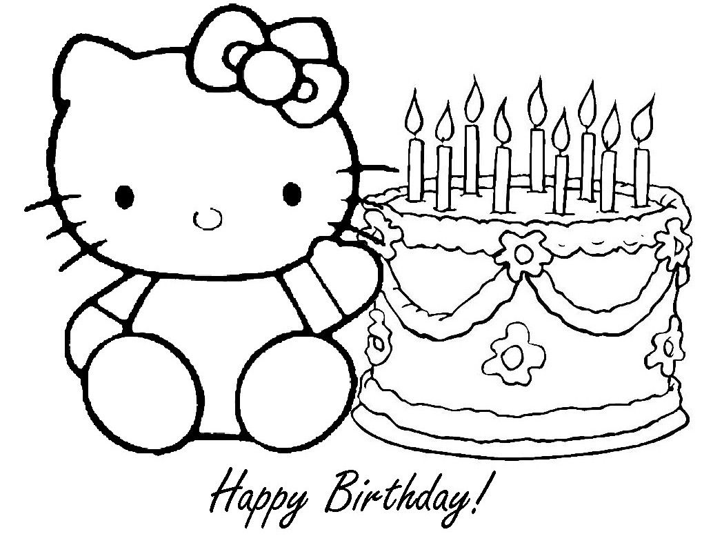 1018x787 Free Printable Happy Birthday Coloring Pages For Kids Hello