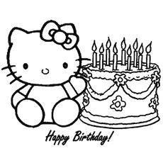 Hello Kitty Happy Birthday Coloring Pages at GetColorings.com | Free ...