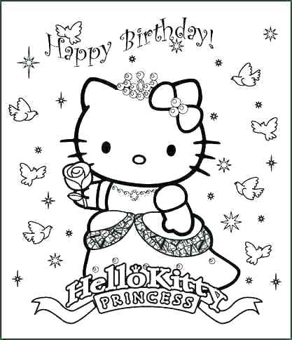 417x484 Hello Kitty Happy Birthday Coloring Pages Shippa.co
