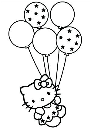 Balloons Coloring Page Free Hello Kitty Coloring Page Heart 300x420 Balloons Coloring Page Free Hello Kitty Coloring Page Heart