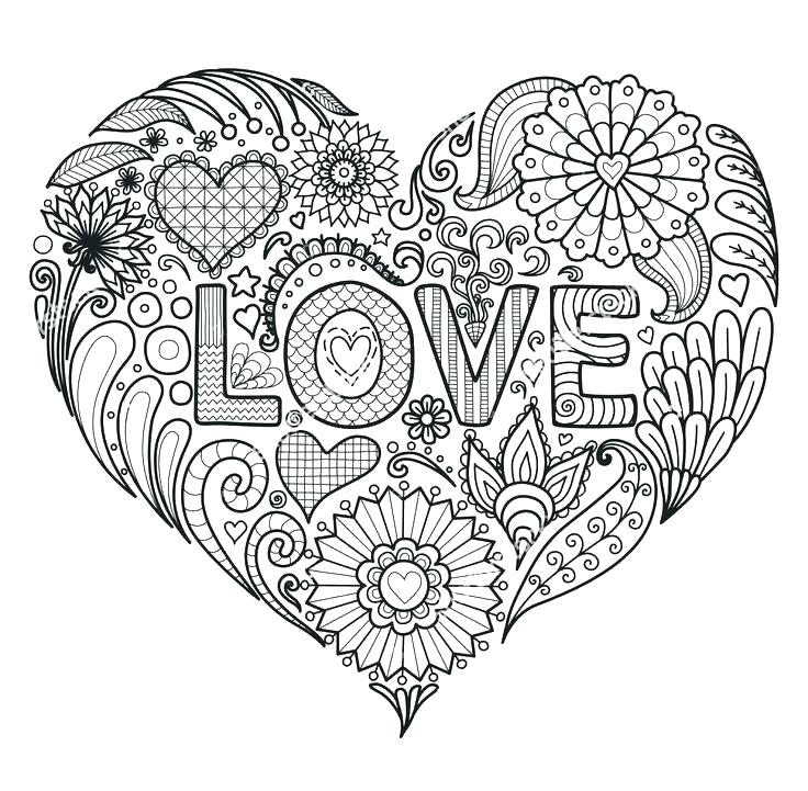 Printable Heart Coloring Pages Printable Printable Love Hearts 736x721 Printable Heart Coloring Pages Printable Printable Love Hearts