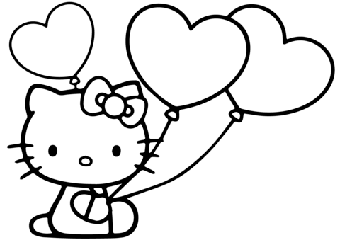 Hello Kitty With Balloons Coloring Pages Hello Kitty With Heart 480x339 Hello Kitty With Balloons Coloring Pages Hello Kitty With Heart