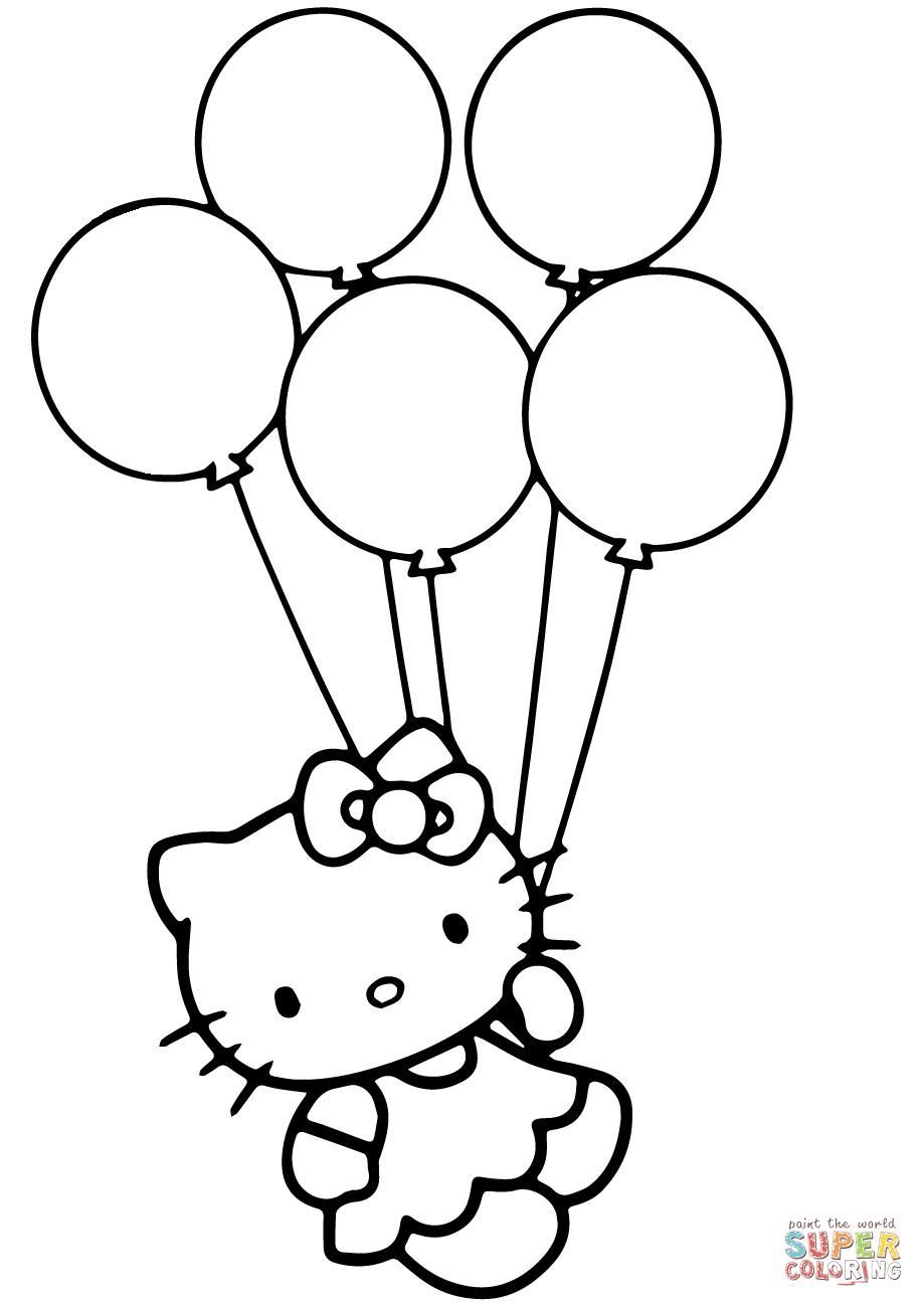 Guaranteed Balloon Colouring Pages Hello Kitty With Heart Balloons 919x1300 Guaranteed Balloon Colouring Pages Hello Kitty With Heart Balloons