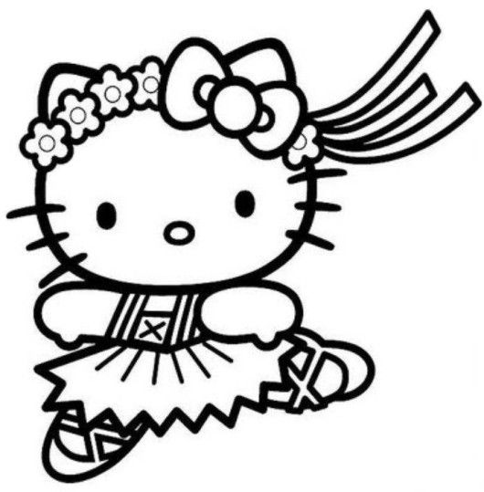 Hello Kitty Cute Mermaid Coloring Pages 530x539 Hello Kitty Cute Mermaid Coloring Pages