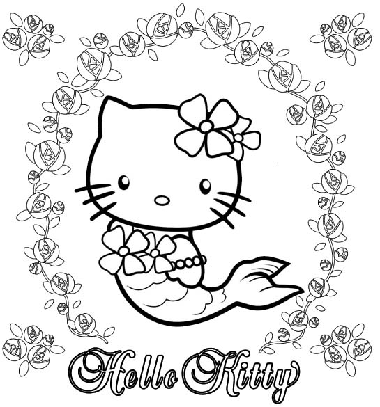 Hello Kitty Mermaid Coloring Pages at GetColorings.com | Free printable ...