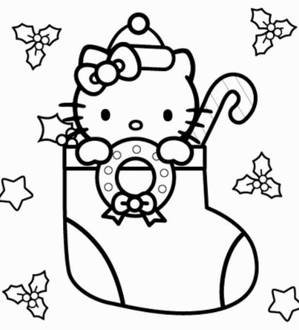 Hello Kitty Christmas Coloring Pages 617x680 Hello Kitty Christmas Coloring Pages