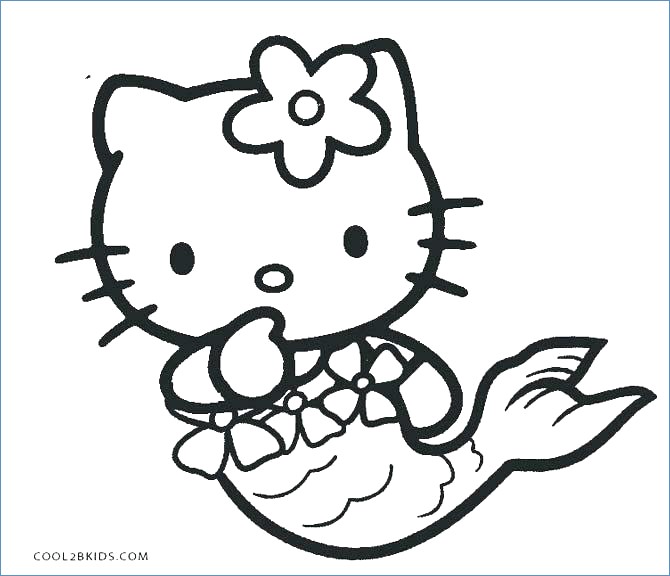 Hello Kitty Little Mermaid Coloring Page 670x576 Hello Kitty Little Mermaid Coloring Page