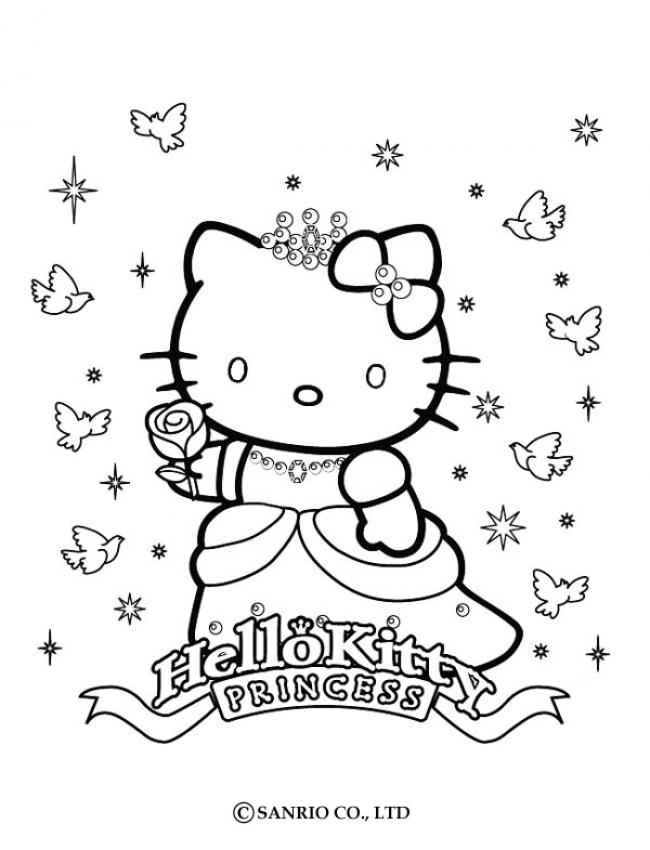 Hello Kitty Princess Coloring Page Free Download 650x850 Hello Kitty Princess Coloring Page Free Download