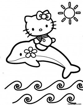268x338 Print Out Coloring Pages Of Dolphin With Hello Kitty