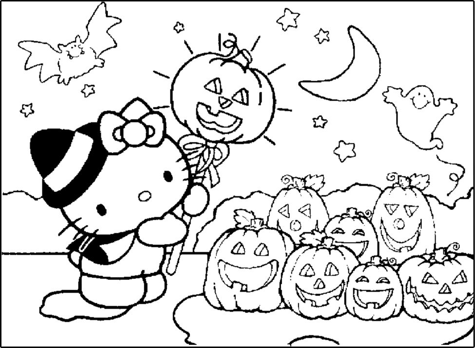 975x716 Scooby Doo Hello Kitty Halloween Coloring Pages Hello Kitty