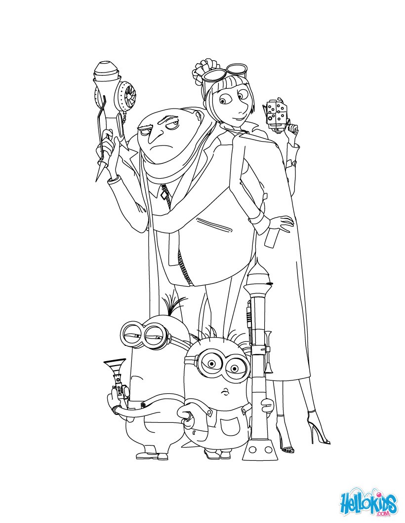 820x1060 Gru And The Minions Coloring Pages Hellokids Com With Despicable