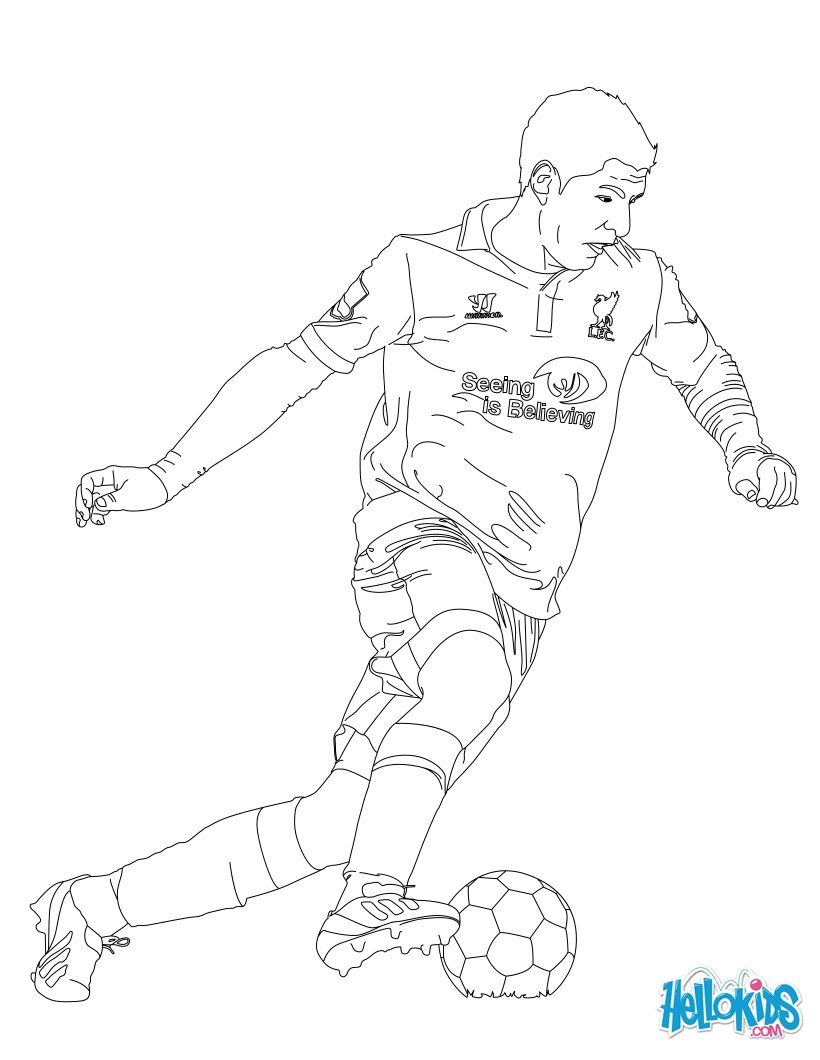 820x1060 Suarez Soccer Player Coloring Page, More Soccer Player And Sports