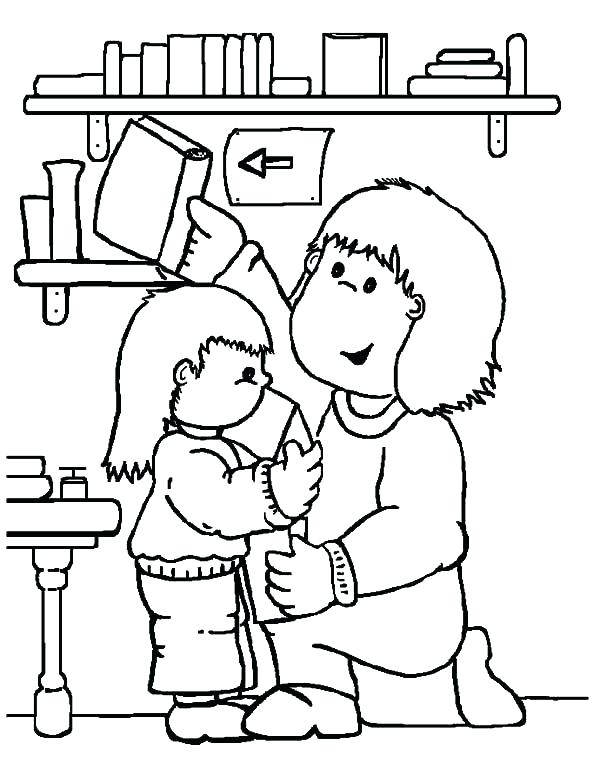 Childrens Coloring Pages Coloring Pictures Of People Librarian Is 600x783 Childrens Coloring Pages Coloring Pictures Of People Librarian Is