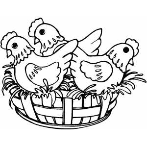 300x300 French Hens Coloring Page