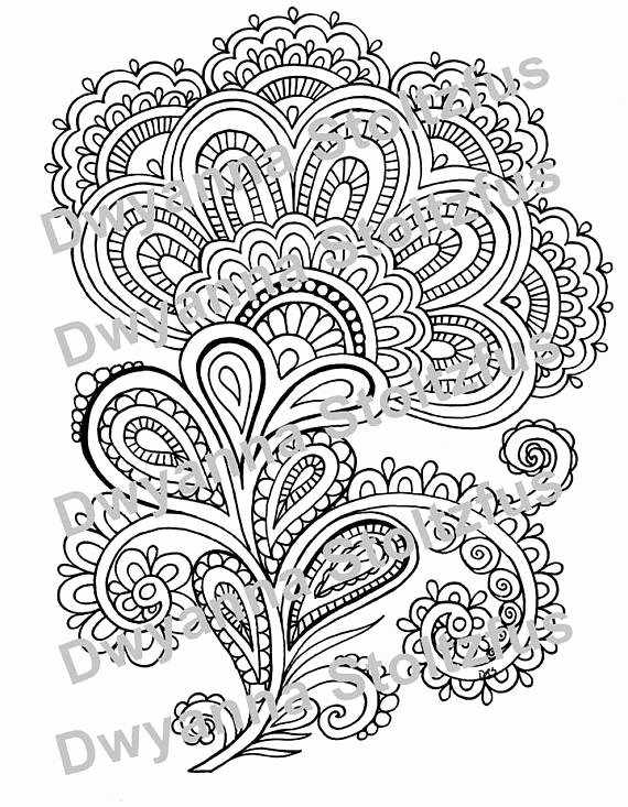 570x733 Beautiful Henna Flower Design Coloring Page Jpg Henna Coloring