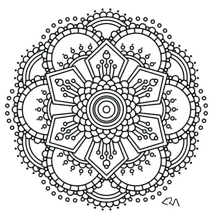 433x445 Coloring Pages With Flowers Coloring Page Flower Intricate Mandala