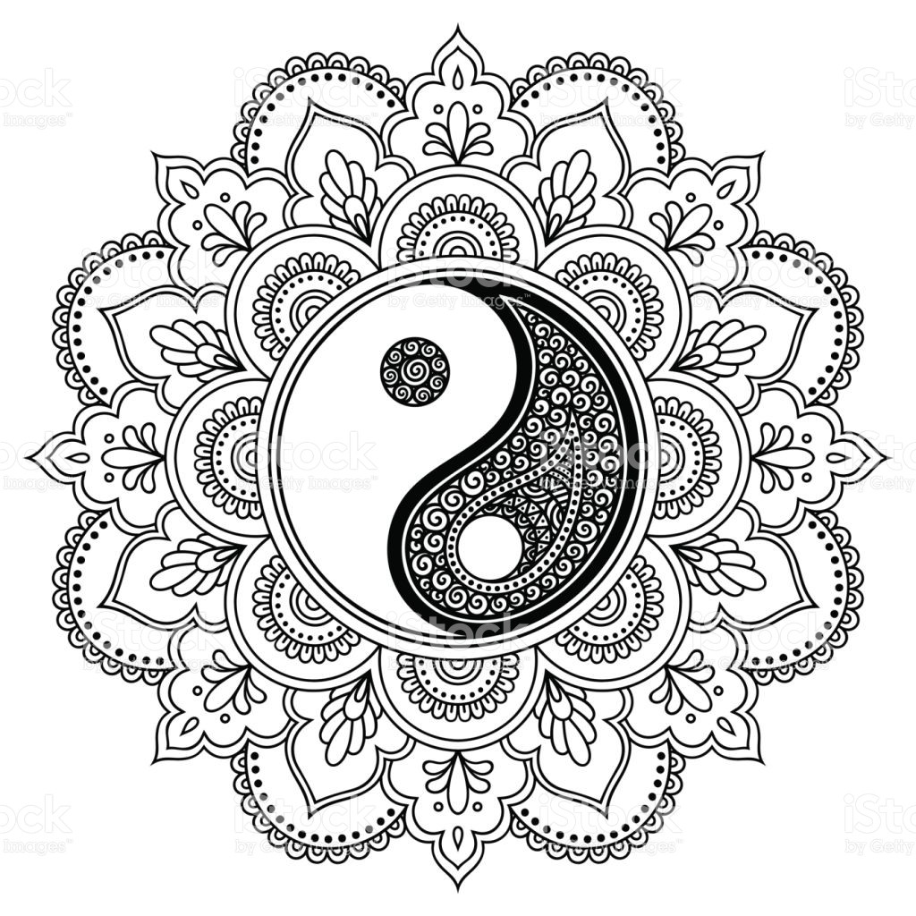Yin Yang Coloring Pages Coloring Pages Stunning Mandala 1024x1024 Yin Yang Coloring Pages Coloring Pages Stunning Mandala