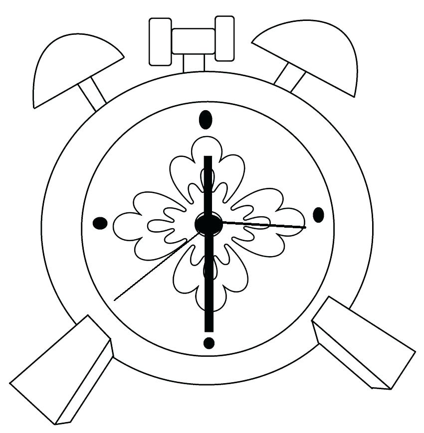850x869 Clock Face Coloring Page Clock Coloring Page Alarm Clock Coloring