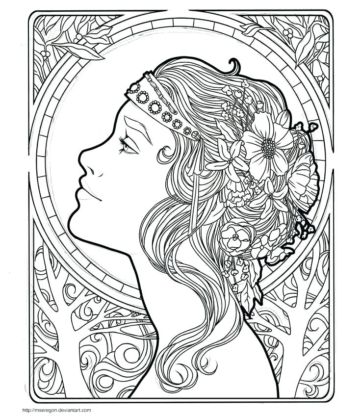 Art Nouveau Coloring Pages Printable Coloring Pages 736x848 Art Nouveau Coloring Pages Printable Coloring Pages