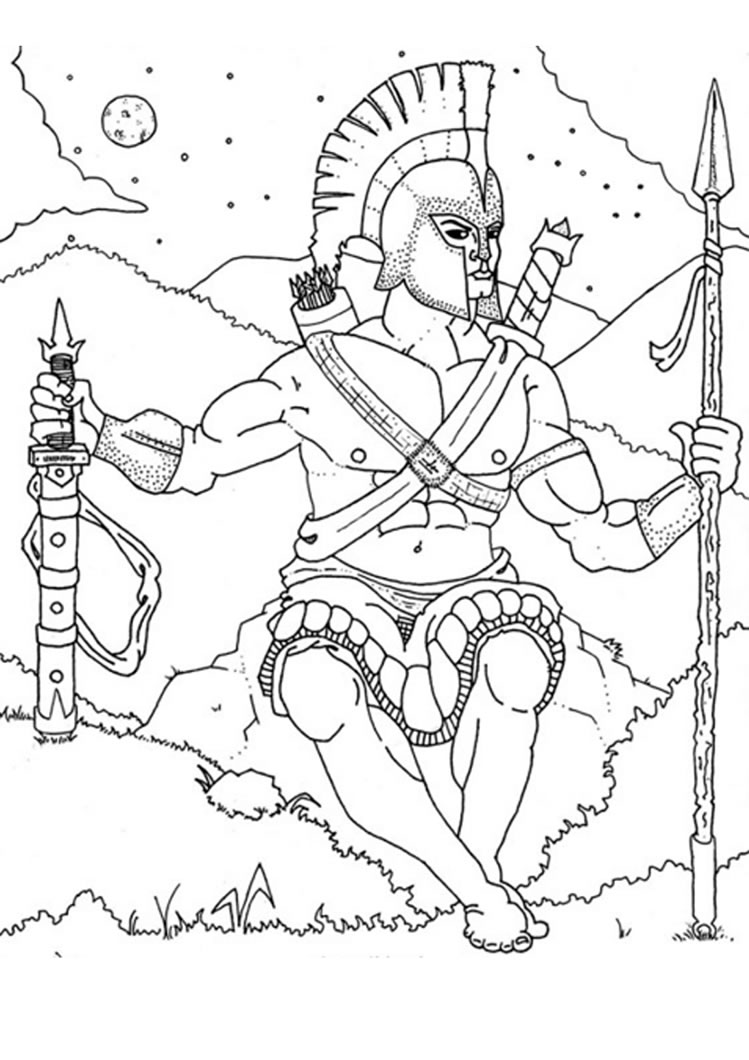 749x1060 God Ares Coloring Pages