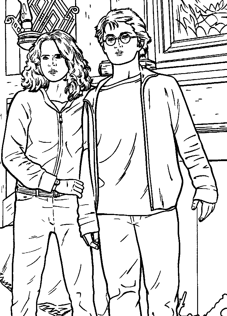 768x1067 Shrewd Harry Ron And Hermione Coloring Pages New Potter For Kids