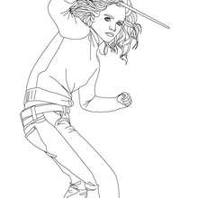 Emma Watson With Hermione Granger's Magic Wand Coloring Pages 220x220 Emma Watson With Hermione Granger's Magic Wand Coloring Pages