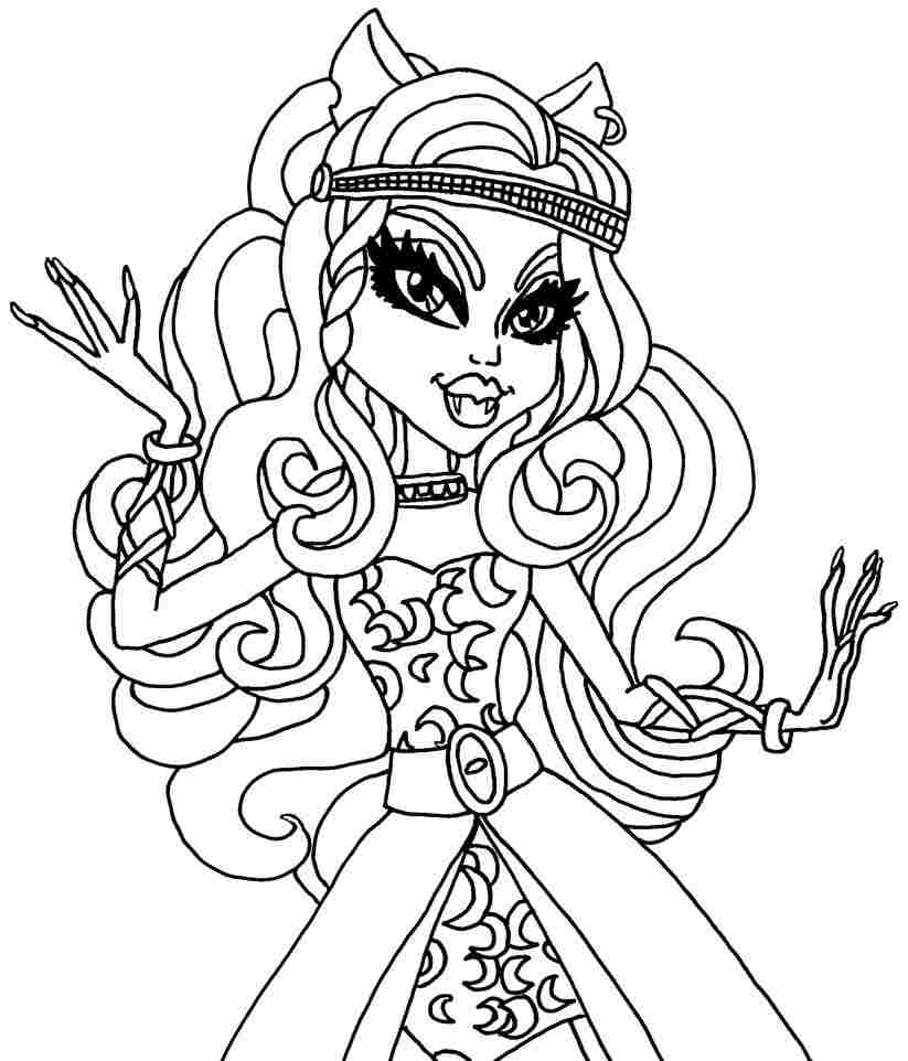 Monster High Clawdeen Coloring Pages 823x962 Monster High Clawdeen Coloring Pages