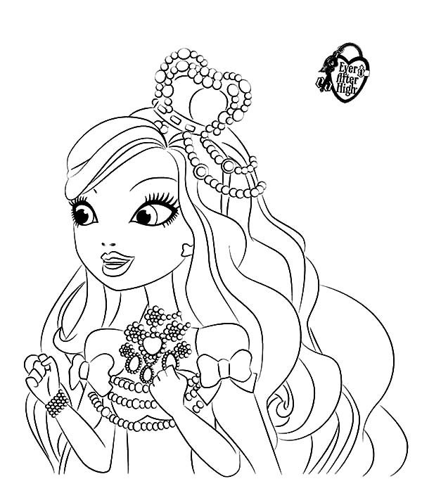 Ashlynn Ella Wearing Beautiful Crown In Ever After High Coloring 600x681 Ashlynn Ella Wearing Beautiful Crown In Ever After High Coloring